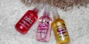 Beitragsbild des Blogbeitrags Review: I Love refreshing body spritzer (Pink Marshmellow, Raspberry & Blackberry, Peachy Passionsfruch) 