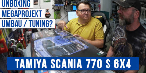 Beitragsbild des Blogbeitrags UNBOXING – Tamiya Scania 770 S 6×4 (56368) und Projektvorstellung inkl. Umbauten 