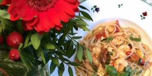 Beitragsbild des Blogbeitrags Spaghetti mit Garnelen – ein schnelles Sommergericht 