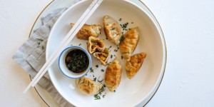 Beitragsbild des Blogbeitrags asiatische Teigtaschen | homemade Gyoza mit Gemüse 