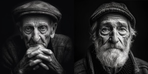 Beitragsbild des Blogbeitrags AI Art by Jürgen Koller | Collection 01 – Portraits of old men