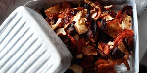 Beitragsbild des Blogbeitrags Gemüsechips selber herstellen und Reste verwerten