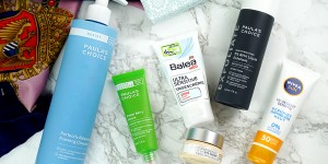 Beitragsbild des Blogbeitrags Gesichtspflege Routine mit Paulas Choice, it cosmetics, Balea, Nivea #skincaresunday
