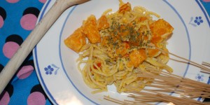 Beitragsbild des Blogbeitrags Schon wieder Kürbis: Dieses Mal mit Spaghetti
