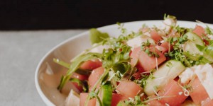 Beitragsbild des Blogbeitrags Sommersalat mit Wassermelone und Feta 