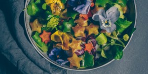 Beitragsbild des Blogbeitrags Bunter Salat mit Ofengemüse und Kernöldressing | lamb’s lettuce with warm potatoes {vegan} 