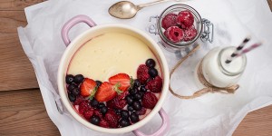 Beitragsbild des Blogbeitrags Grießbrei mit Beeren