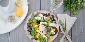 Beitragsbild des Blogbeitrags Salat mit gebratenen Kärntner Låxn Filets 