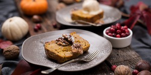 Beitragsbild des Blogbeitrags Kürbis Brotpudding 