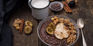 Beitragsbild des Blogbeitrags Frühstücksbowl mit Hirse und Birnen