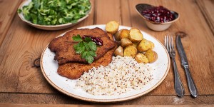 Beitragsbild des Blogbeitrags Wiener Schnitzel mit Reis & Korn