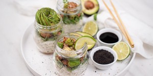 Beitragsbild des Blogbeitrags Sushi Salat im Glas 