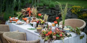 Beitragsbild des Blogbeitrags Herbstliche Gartenparty – gedeckter Tisch 