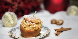 Beitragsbild des Blogbeitrags Bratapfel mit Zimtreispudding-Füllung
