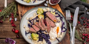 Beitragsbild des Blogbeitrags Winternudel mit Kohl, Brokkoli und Rinderfiletstreifen