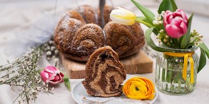 Beitragsbild des Blogbeitrags Schoko Reindling – Zebra Reindling mit Schoko Germteig