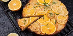 Beitragsbild des Blogbeitrags Upside Down Kuchen mit Zitrusfrüchten