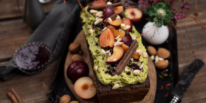 Beitragsbild des Blogbeitrags Schoko Mandel Hanfkuchen