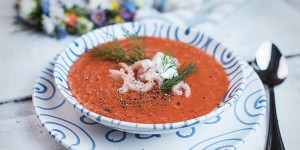 Beitragsbild des Blogbeitrags Kalte Tomatensuppe mit Krabben 