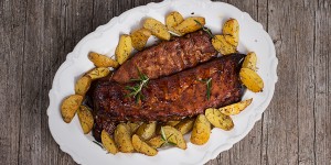 Beitragsbild des Blogbeitrags Spareribs vom Grill mit Potatoe Wedges