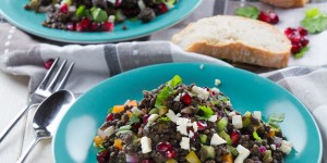 Beitragsbild des Blogbeitrags Linsensalat mit Granatapfel