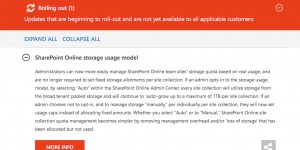 Beitragsbild des Blogbeitrags Storage Quota Update on SharePoint Online – Minimum 1GB 