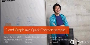 Beitragsbild des Blogbeitrags PNP Web Cast on Office Quick Contact Sample is now live