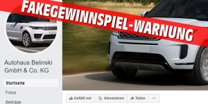 Beitragsbild des Blogbeitrags Gefälschte Autohaus-Seite verlost via Facebook angeblich Autos von Range Rover 