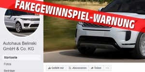 Beitragsbild des Blogbeitrags Gefälschte Autohaus-Seite verlost via Facebook angeblich Autos von Range Rover
