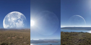 Beitragsbild des Blogbeitrags Ein riesiger Mond zwischen Kanada und Russland zu sehen? Nein!