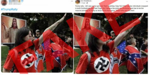 Beitragsbild des Blogbeitrags Nein, US-Nazis posieren nicht mit Jesus-Trump Bild! 