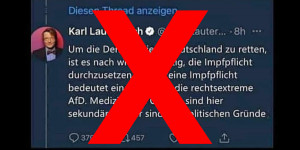 Beitragsbild des Blogbeitrags Nein, Karl Lauterbach tweetete nicht, dass die Impfpflicht gegen die AfD gerichtet sei 