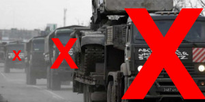 Beitragsbild des Blogbeitrags Russische Militärfahrzeuge zeigen außer Z das ganze Alphabet? Fake!