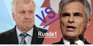 Beitragsbild des Blogbeitrags H. Seehofer VS. W. Faymann – Runde1 in der Flüchtlingsdebatte