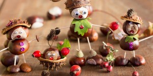 Beitragsbild des Blogbeitrags Herbst: Basteln mit Kastanien für Kinder
