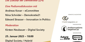 Beitragsbild des Blogbeitrags Nachlese DigiTalk 01/2023PartizipationSerie Zukunft der Demokratie