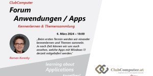 Beitragsbild des Blogbeitrags Nachlese: Forum Anwendungen/Apps 06.03.2024 