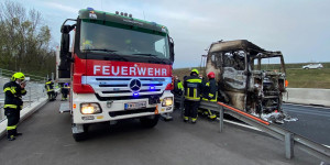 Beitragsbild des Blogbeitrags Unterstützung im Burgenland: Ausgebrannter Lkw musste geborgen werden 