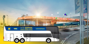 Beitragsbild des Blogbeitrags Wiener Neustadt: NÖ-Impfbus macht Halt beim FISCHAPARK