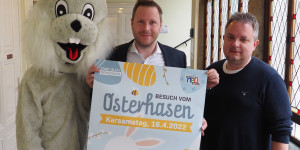 Beitragsbild des Blogbeitrags Der Osterhasen besucht am Karsamstag die Innenstadt und Aqua Nova