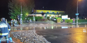 Beitragsbild des Blogbeitrags Unwettereinsatz in Krumbach: Starkregen forderte die Feuerwehren