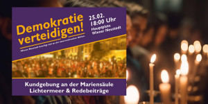 Beitragsbild des Blogbeitrags Kundgebung und Lichtermeer: “Demokratie verteidigen!”