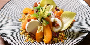 Beitragsbild des Blogbeitrags Rezept: Marille, Ziegenfrischkäse, Couscous