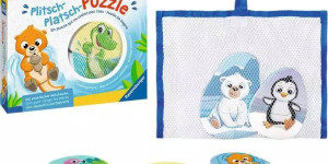 Beitragsbild des Blogbeitrags Ravensburger ministeps Plitsch-Platsch-Puzzle Test: Süßes Tierpuzzle im Bad