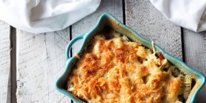 Beitragsbild des Blogbeitrags Überbackener Nudelauflauf – Das Hellopippa Lieblingsessen.