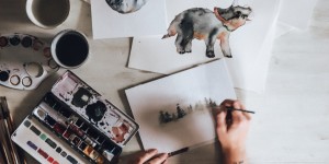 Beitragsbild des Blogbeitrags Einfach malen, malen, malen – Aquarell Basics. 