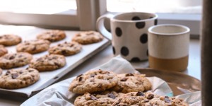 Beitragsbild des Blogbeitrags Vegane Chocolate Chip Cookies