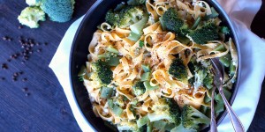 Beitragsbild des Blogbeitrags Pasta mit grünem Gemüse und Cottage Cheese 