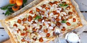 Beitragsbild des Blogbeitrags sommerliche Marillentarte mit Topfen 