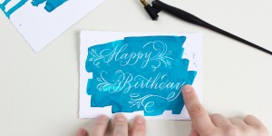 Beitragsbild des Blogbeitrags Kalligraphie DIY: Grußkarten mit Rubbelkrepp